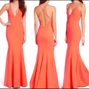 Jay Godfrey Coral Orange Gown